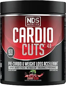 NDS Nutrition 4.0 Pre Workout Supplement - Advanced Weight Loss and Pre Cardio Formula with L-Carnitine, CLA, MCTs, L-Glutamine, and Safflower Oil - Cherry Slush (40 Servings)