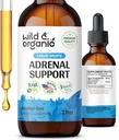 Wild & Organic Adrenal Support Tincture for Positive Outlook - Adrenal Complex with Ashwagandha, Rhodiola Rosea Root - 1-Month Supply - Vegan, No Sugar & Alcohol - 2 fl oz