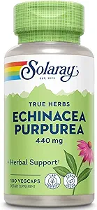 SOLARAY Echinacea Purpurea Root 440 mg | Healthy Immune & Respiratory Function Support | 100 VegCaps
