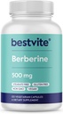 Berberine 500mg Per Capsule (120 Vegetarian Capsules) - No Fillers - No Stearates - No Flow Agents - Vegan - Gluten Free - Non GMO