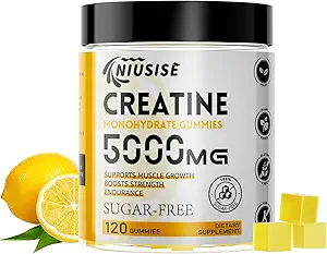 Creatine Monohydrate Gummies, 120 Creatine Sugar Free Gummies with 1000 mg Magnesium Complex and L-Threonate for Men & Women, Energy Support 1 Pack