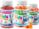DR. MORITZ Healthy Kids' Essentials Pack - Kids Elderberry Gummies (60 Count) with Multivitamin (120 Count)
