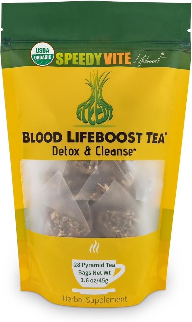 SpeedyVite® Blood Lifeboost Tea | Supports Removal of Waste from Blood Stream* | Antioxidant Rich Immune Boosting* | Contains Echinacea, Chamomile and More
