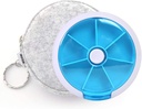 Pill Organizer Travel Pill case for Purse Portable Medicine case Small Weeks Pill Box for Vitamins/Fish Oil/Pills/Supplements (Blue+Bag)