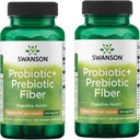 Swanson Prebiotic + Probiotic Fiber - Natural Supplement Promoting Digestive System & Immune Health Support - Aids Regularity & GI Tract Health - (60 Capsules, 500 Million CFU Each) (2 Pack)