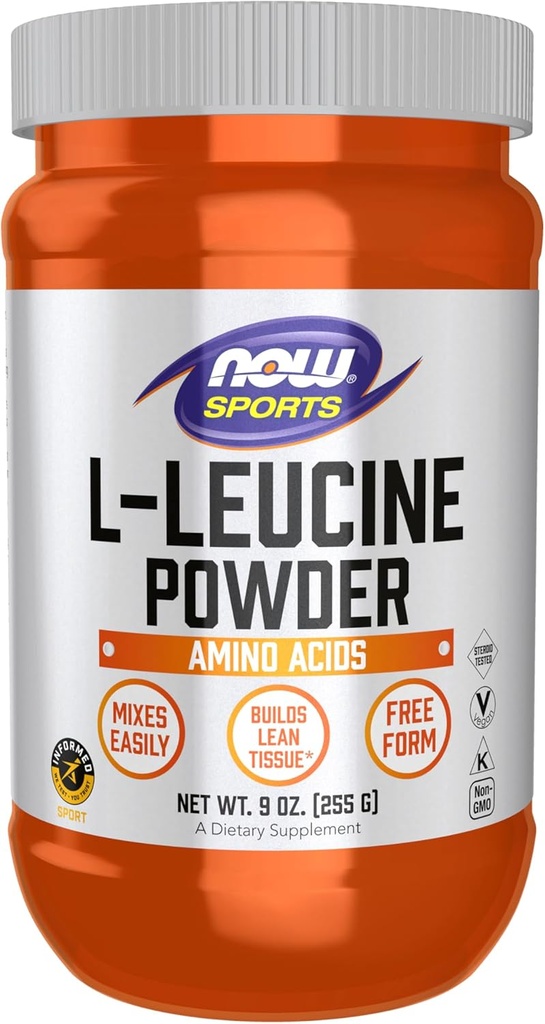 NOW Foods Sports Nutrition, L-Leucine Powder, Builds Lean Tissue*, Amino Acids, 9-Ounce