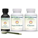Dr Clark Store Intestine Support & Cleanse Kit - with Original Green Tincture from Black Walnut Hulls, Wormwood, and Cloves-Helps Maintain Optimum Intestinal Function