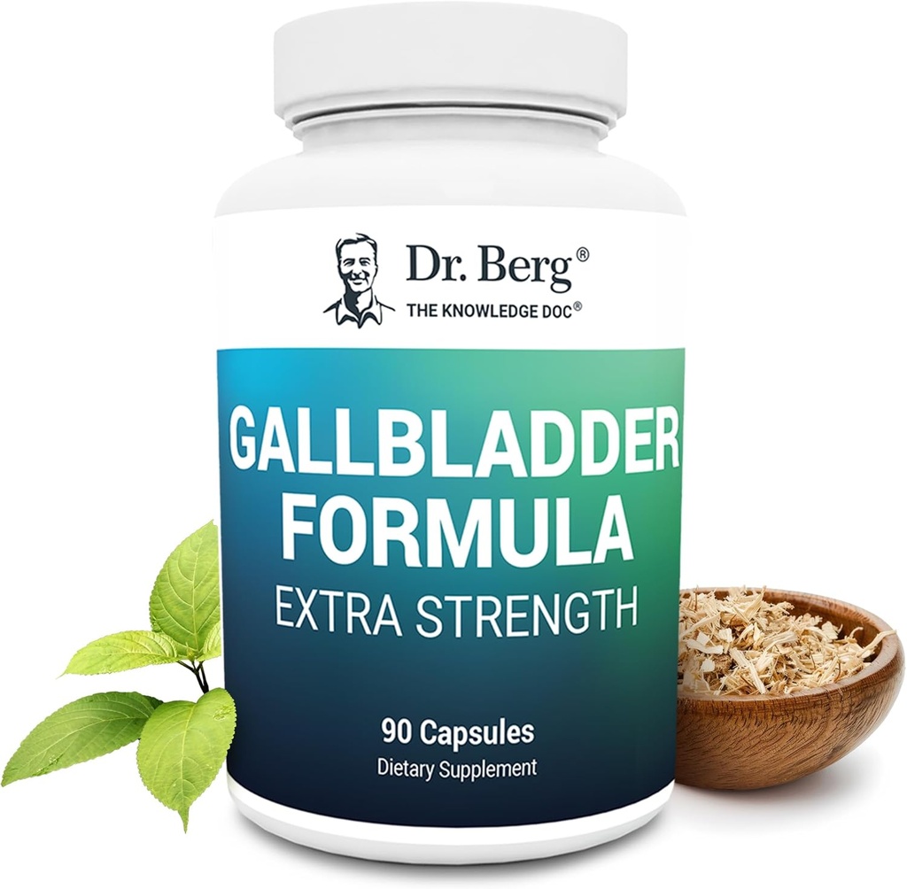 Dr. Berg Gallbladder Formula Extra Strength - with Ox Bile Powder and Conjugated Bile Acid - Digestive Enzymes Proprietary Blend - Full 45-Day Supply - 90 Vegetable Capsules