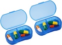 2PCS Pill Case Organizer Pocket Small Pill Holder, Daily AM & PM Containers, Medicine Holder, Ideal for Medication, Vitamin, Supplement, Perfect for Travel, Ideal for Purse