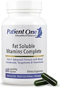 Patient One Fat Soluble Vitamins Complete | Supplement to Support Whole-Body Wellness* | with Vitamins A, D, E, K, Carotenoids and More | 60 Capsules