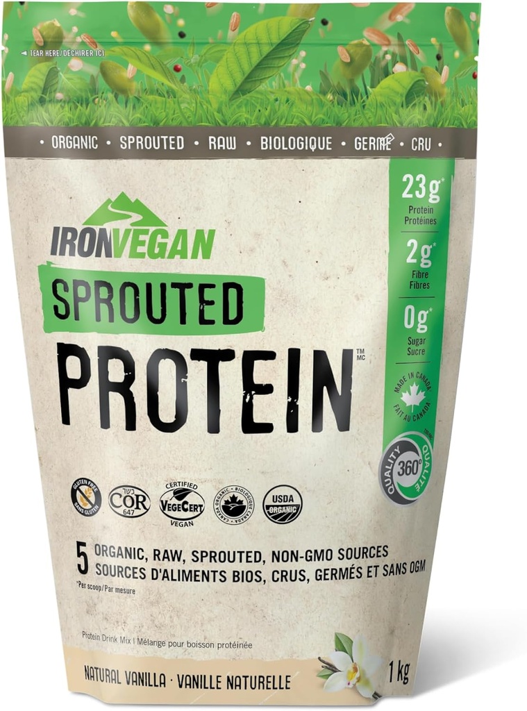 Organic Vanilla Sprouted Protein Powder, 1000 GR