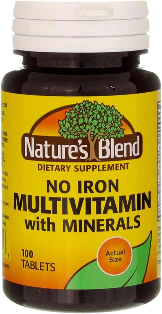 Nature's Blend Multiple Vitamin with Minerals No Iron 100 Tabs