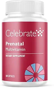 Celebrate Vitamins Bariatric Prenatal Multivitamin Capsules with Folate (Folic Acid), Vitamin A, Iron, Iodine, and Choline, for Roux en Y and Sleeve Gastrectomy Patients, 60 Count