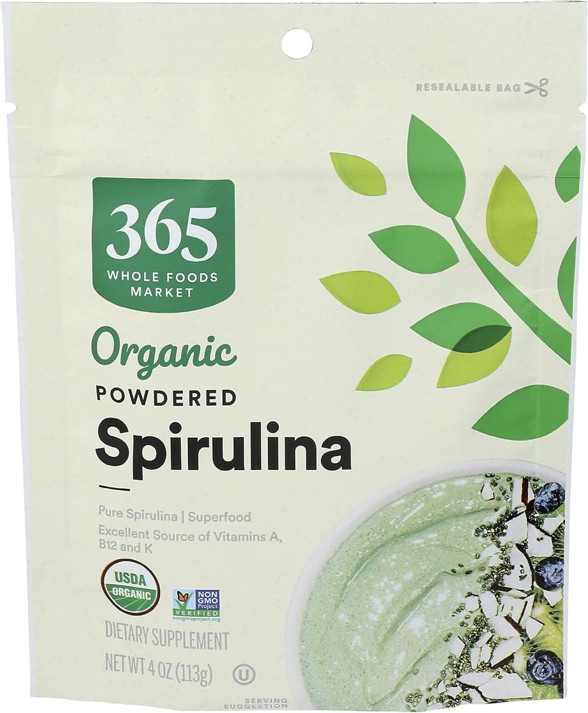365 by Whole Foods Market, Organic Spirulina Superfood Powder, 4 Ounce
