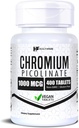 HealthFare Chromium Picolinate 1000mcg | 400 Vegan Tablets | High Absorption Mineral Supplement | Supports Healthy Sugar Metabolism & Nutrient Absorption | Non-GMO, Gluten-Free | Made in USA