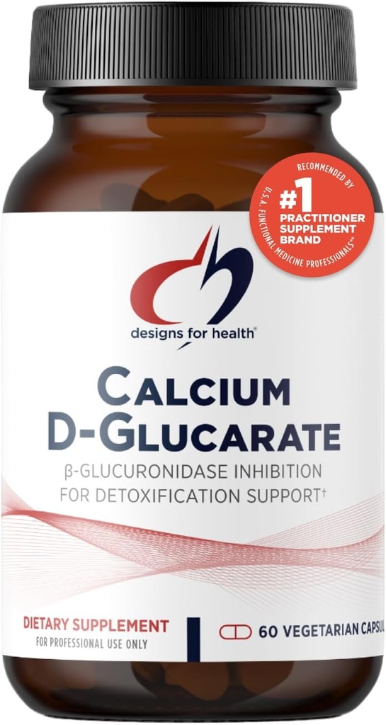 Designs for Health Calcium D-Glucarate - 1200mg CDG for Liver Support - Detoxification + Healthy Hormone Metabolism Support Supplement for Men + Women - Non-GMO, Soy-Free (60 Capsules)