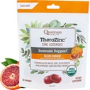Quantum Health TheraZinc Organic Zinc Lozenges Echinacea & Honey Immune Support for Adults & Kids 12+ Naturally Flavored Blood Orange Fast Relief with No Aftertaste - 18 Count