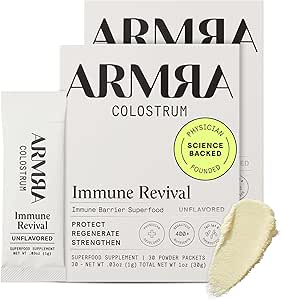 ARMRA Colostrum™ Powder | Unflavored | Gut Health & Bloating | Skin & Hair | Immunity | Keto, Gluten & Fat-Free | 60 Servings