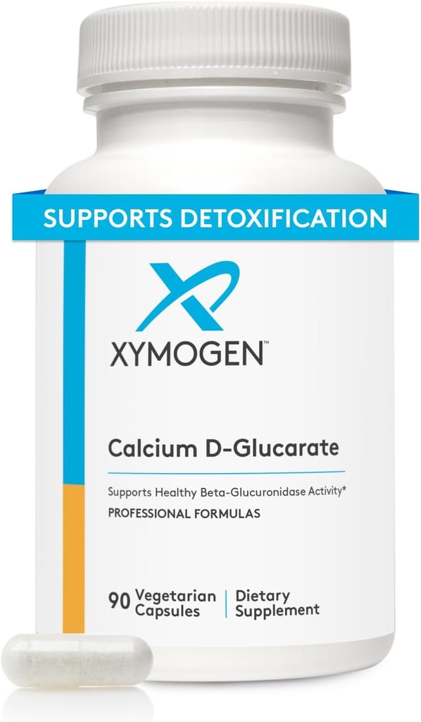 XYMOGEN Calcium D-Glucarate 500mg - Supplement to Support Healthy Detox of Fat-Soluble Toxins, Hormones Like Estrogen + Androgens (90 Capsules)