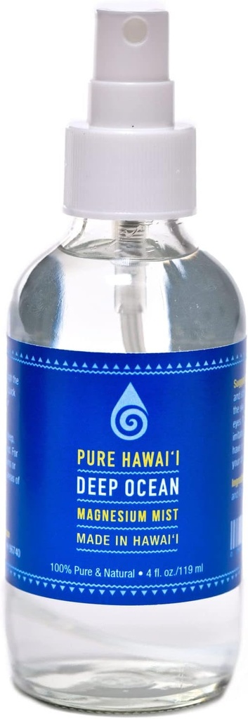 Pure Hawaii Deep Ocean Magnesium Mist Spray 100% Pure & Natural 4oz. Bottle – Pure Magnesium Chloride – Made in Hawaii