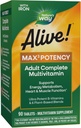 Nature's Way Alive! Max3 Potency Daily Multivitamin, Methylated B12 and Folate, Ultra Potency B-vitamins to Support Energy Metabolism*, 90 Tablets