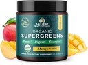 Ancient Nutrition SuperGreens Powder with Probiotics, Organic Mango Flavor Greens, Made from Real Fruits, Vegetables and Herbs, Digestive and Energy Support, 12 Servings, 3.3oz