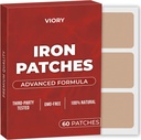 Iron Patches (Pack of 60) - 100% Natural Patch for Women and Men - with Biotin - Energy, Focus & Body Support - Enhanced Formula