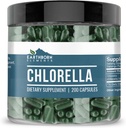 Earthborn Elements Chlorella 200 Capsules, Pure & Undiluted, No Additives