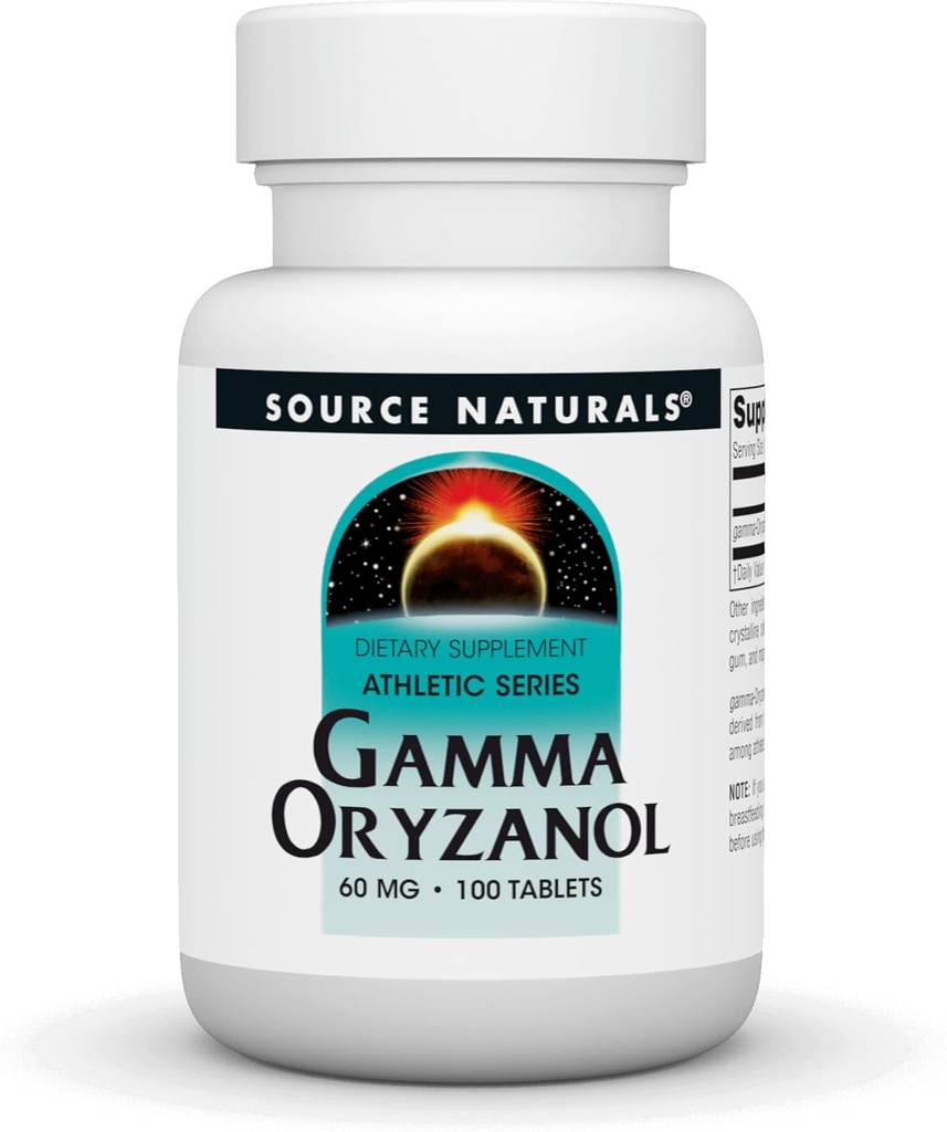 Source Naturals Gamma Oryzanol 60 mg - Athletic Series Dietary Supplement - 100 Tablets