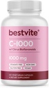 BESTVITE Vitamin C 1000mg (120 Vegetarian Capsules) with Citrus Bioflavinoids - No Stearates - Vegan - Non GMO - Gluten Free