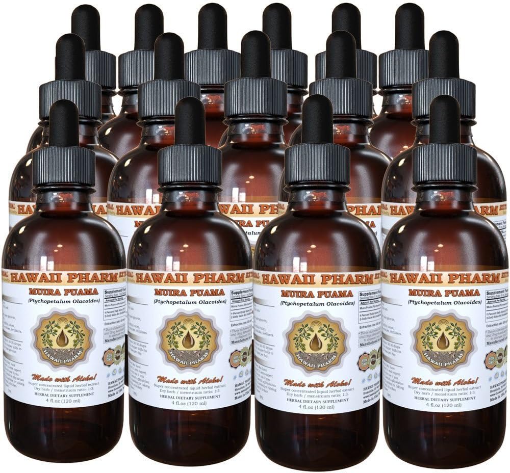 Muira Puama Liquid Extract, Organic Muira Puama (Ptychopetalum Olacoides) Tincture Supplement 15x4 oz