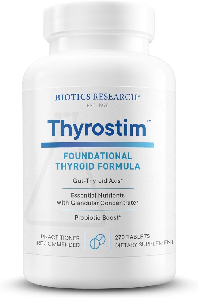 Biotics Research Thyrostim™–Endocrine & Thyroid Support for Women & Men–Supplement Balance Thyroid Hormones, Supports Thyroid Gland, Boost Metabolism, Aid Digestion & Nervous System–270 Tablets