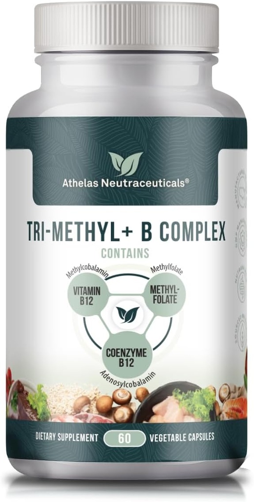 Tri-Methyl+ B Complex Methylated B Vitamins - Full Spectrum Methyl B Complex Vitamin Supplement For MTHFR Support with Active Forms of B12 Methylcobalamin, Adenosylcobalamin, and Methylfolate