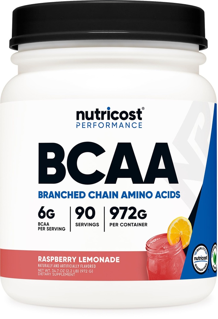 Nutricost BCAA Powder 2:1:1 (Raspberry Lemonade, 90 Servings)