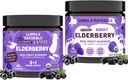 Llama Naturals Real Fruit Sambucus Elderberry Gummies for Kids & Adults | No Added Sugar Cane, Vegan, Organic Immune Support | Zinc & Natural Vitamin C | Plant-Based, Chewable Gummies for the Whole Fa
