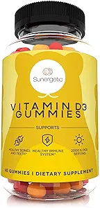 Premium Vitamin D3 Gummies – Powerful Vitamin D Gummies to Support Healthy Bones, Mood & Immune System – 2000 IU of Vitamin D3 per Serving – 60 D3 Gummies