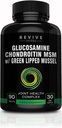 Glucosamine Chondroitin MSM with New Zealand Green-Lipped Mussel | Support Joint Flexibility, Connective Tissue, Cartilage Health