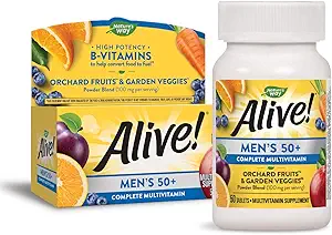 Nature’s Way Alive! Men’s 50+ Complete Multivitamin, High Potency B-Vitamins, 50 Tablets