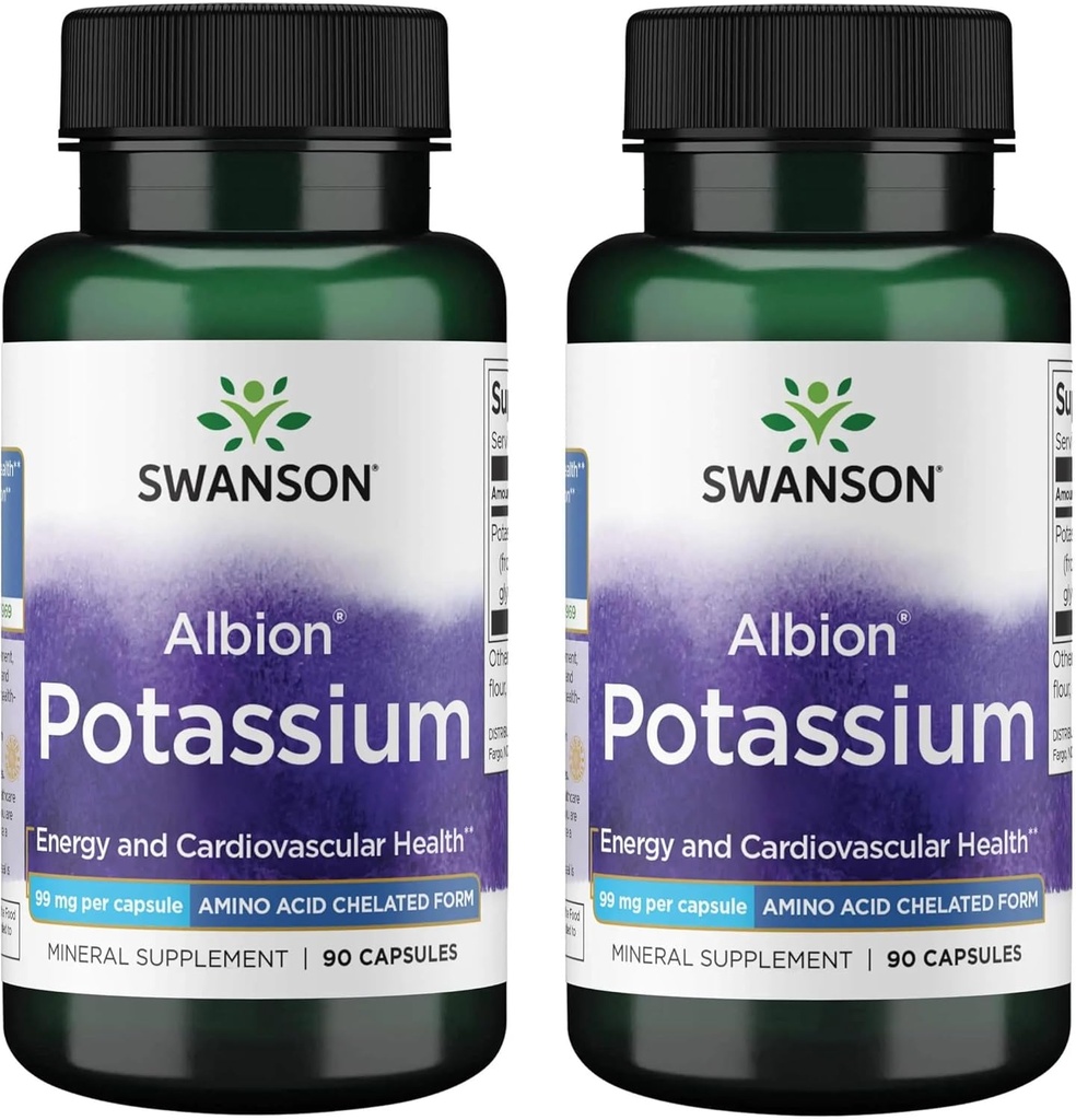 Swanson Albion Complexed Potassium 99 Milligrams 90 Capsules - (2 Pack)