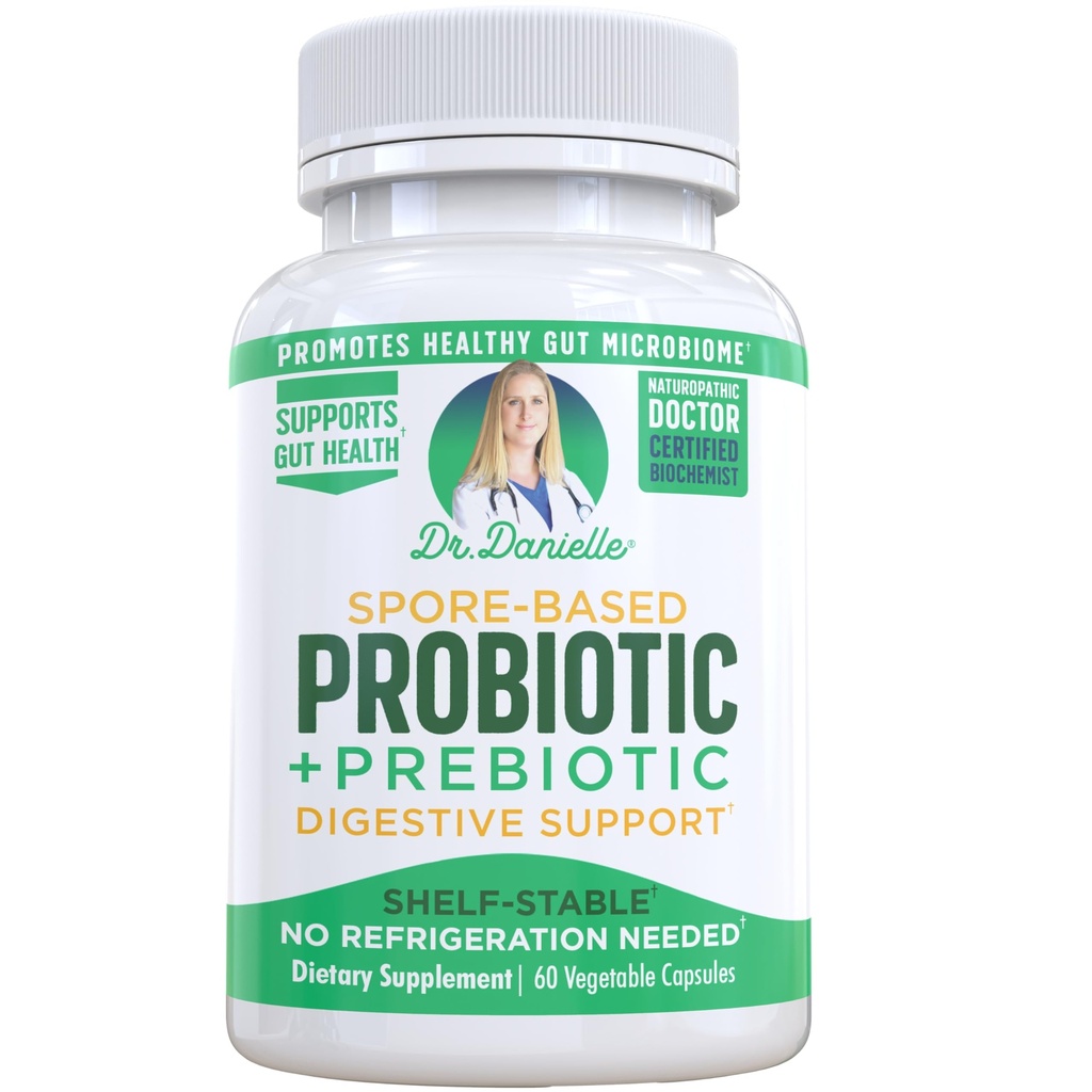 Dr. Danielle Probiotic - Probiotics for Women and Men, Adults by Dr. Danielle - Shelf Stable Probiotic Supplement - No Refrigeration Necessary - Bacillus - 60 Capsules