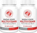 Silver Fern Whole Food Daily Multi Vitamin w/Trace Mineral Blend Supplement - 2 Bottles - 60 Vegicaps Each - 60 Day Supply - Natural, Non-GMO, Vegan, Multivitamin for Men & Women - Zero Synthetics