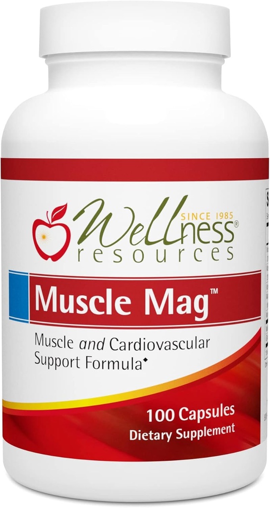 Muscle Mag - Highly Absorbable Magnesium Formula for Muscle Heath - with Magnesium Malate & Glycinate (100 Capsules)