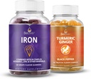 BeLive Iron and Turmeric for Blood Oxygen, Energy, Immune Support, Healthy Skin, and Mobility Support