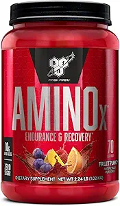 BSN Amino X Muscle Recovery & Endurance Powder with BCAAs, 10 Grams of Amino Acids, Keto Friendly, Caffeine Free, Support Endurance, Zero Sugar, Fruit Punch, 70 servings (Packaging May Vary)