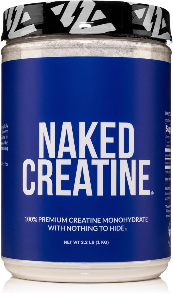 NAKED Pure Micronized Creatine Monohydrate – 200 Servings, 1,000g Bulk – Vegan, Non-GMO, Gluten & Soy Free - Muscle Building, Strength Training, Gym & Fitness Supplement