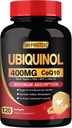 DRFOSTER Coq10 400mg Softgels Ubiquinol - Co Q 10 Supplement Coenzyme q10 Cq10 400mg Plus Vitamin E, PQQ, Black Pepper for Heart Health, 120 Counts