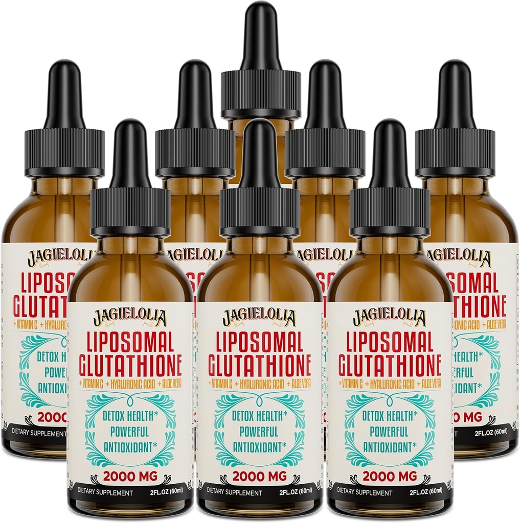 Liposomal Glutathione Liquid 2000MG – Antioxidant Detox Supplement for Women & Men, Aging Defense, Liver Function & Energy, with Hyaluronic Acid + Aloe Vera + Vitamin C, Natural & Vegan, 16 FL.OZ