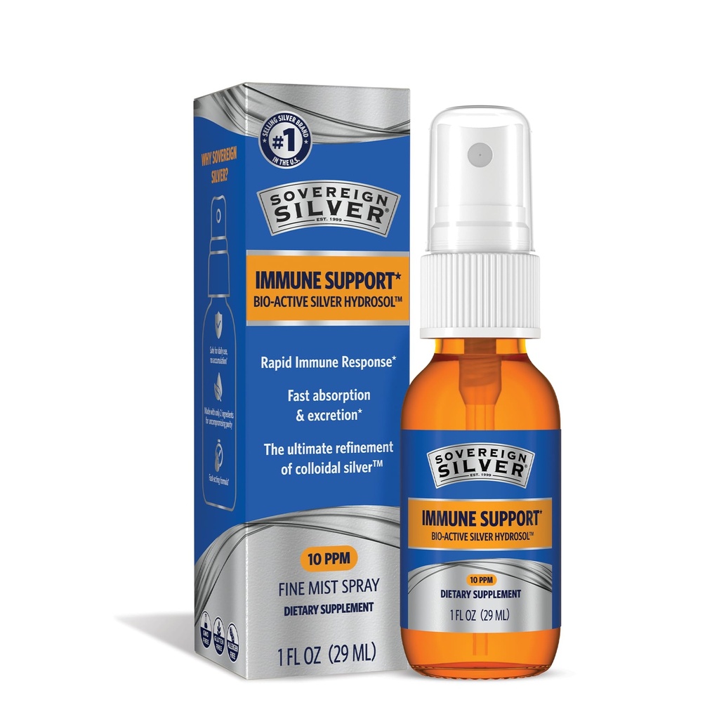 Sovereign Silver Bioactive Silver Hydrosol 10 PPM Fine Mist Spray, 1 Ounce