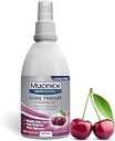 Mucinex Instasoothe Sore Throat Spray for Oral Pain Relief, Throat Numbing Spray with Benzocaine & Menthol Starts to Work on Contact, Cherry Flavor, 3.8 Fl Oz
