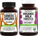 FarmHaven Milk Thistle 120 Capsules and Turmeric Curcumin 90 Capsules